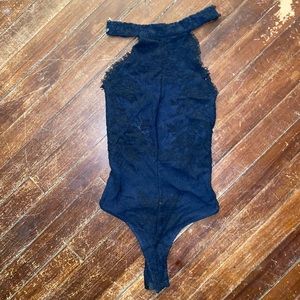 Free people intimately navy lace onesie